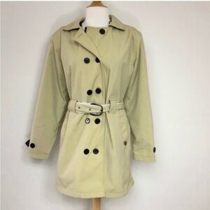 Corazzo Women’s Tan Vespa Motorcycle Padded Short Trench Coat Size Large Classic